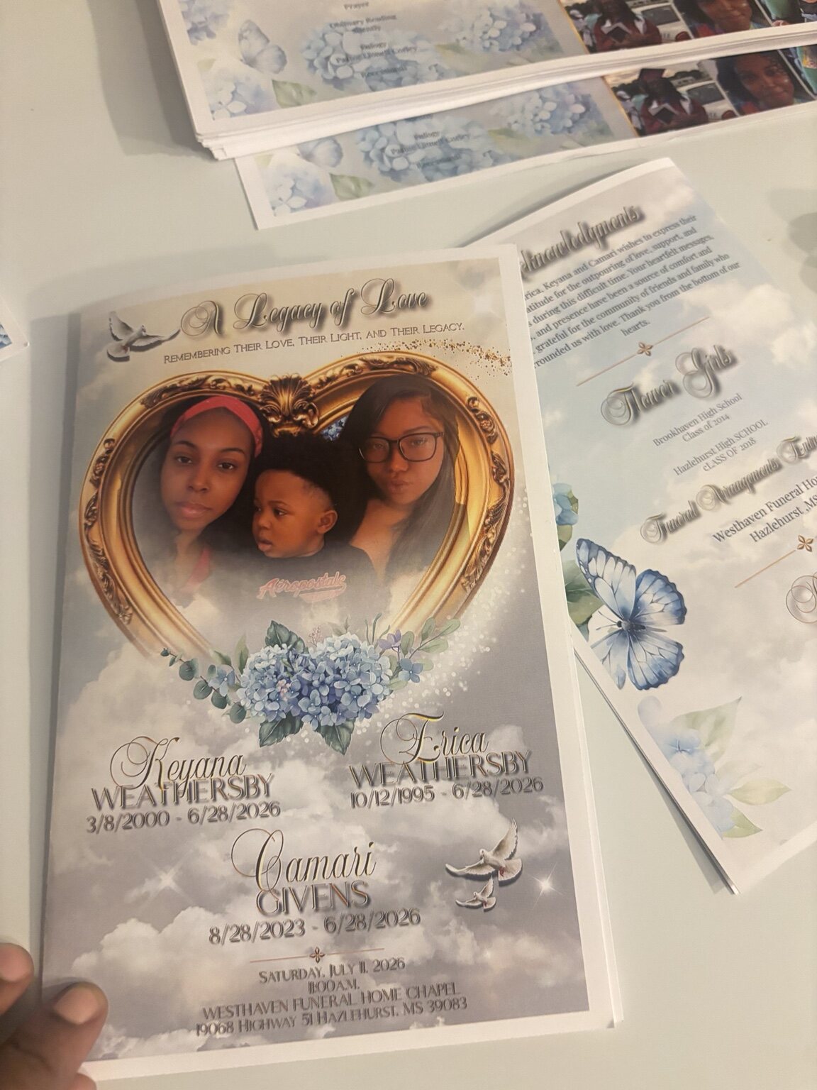 A Legacy of Love custom family obituary program collection